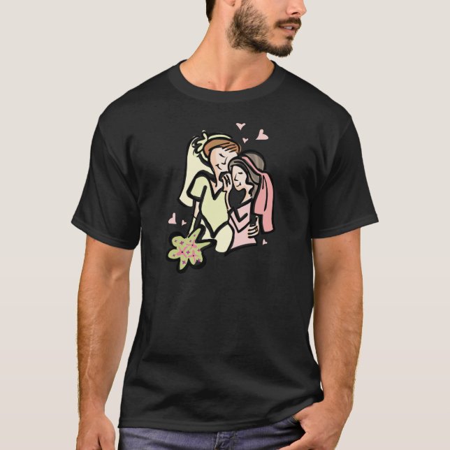 Lesbisk Bröllop T-shirt (Framsida)