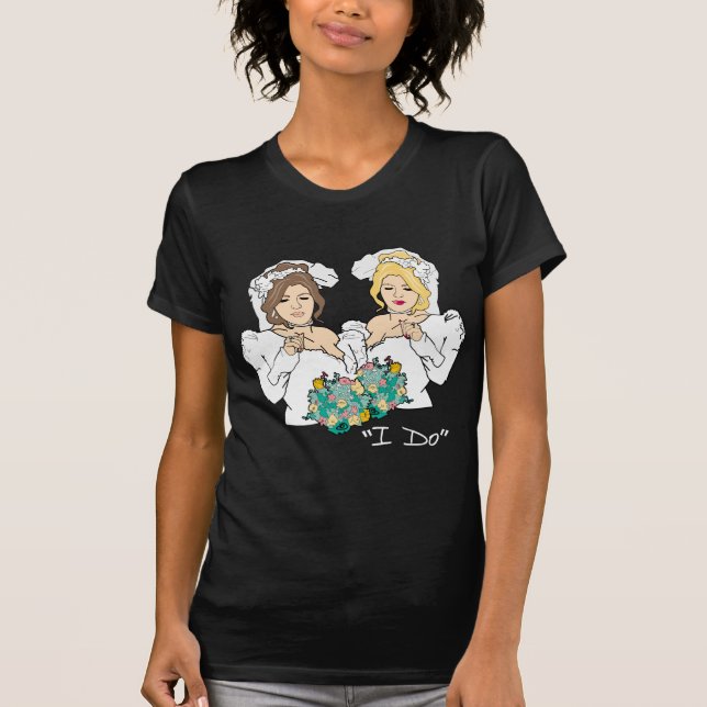 Lesbisk Bröllop T-shirt (Framsida)