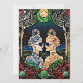 Lesbisk bröllopsinbjudan inbjudningar