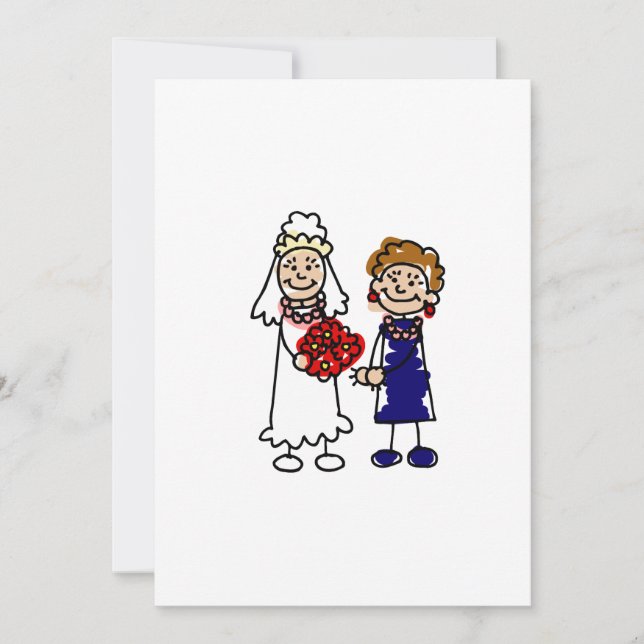 Lesbisk brud för bröllop ett inbjudningar (Framsida)