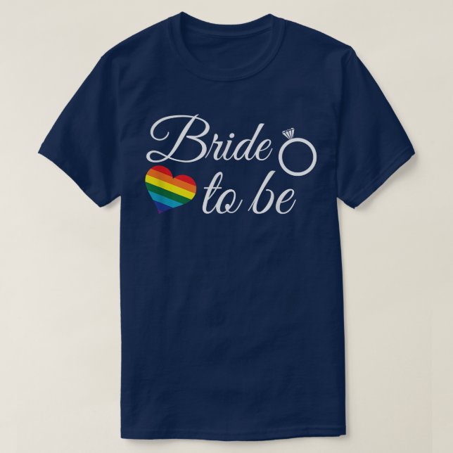 Lesbisk brud  HBTQ-bröllop Brud att bli  T Shirt (Design framsida)