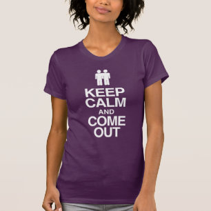 Lesbisk Coming Out "Håll lugn och kom ut" Tee Shirt