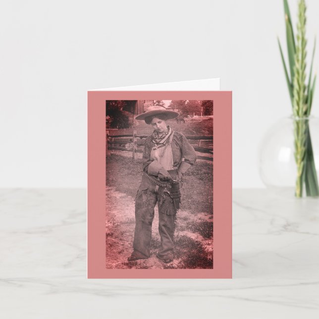 Lesbisk Cowgirl Valentine Day Helgkort (Framsida)