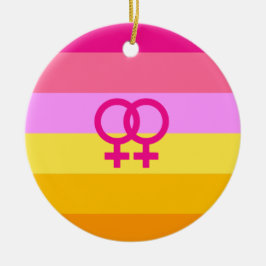 Lesbisk Dawn Pride WLW Julgransprydnad Keramik