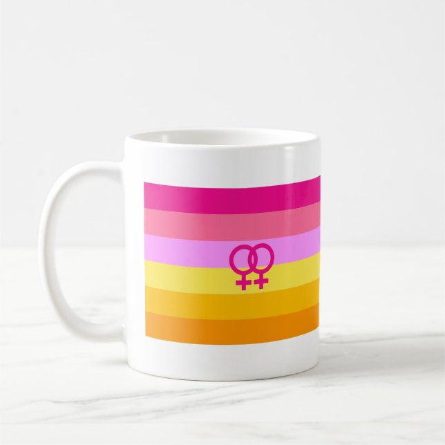Lesbisk Dawn Pride WLW Kaffemugg (Vänster)