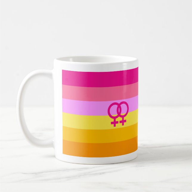 Lesbisk Dawn Pride WLW Kaffemugg (Vänster)