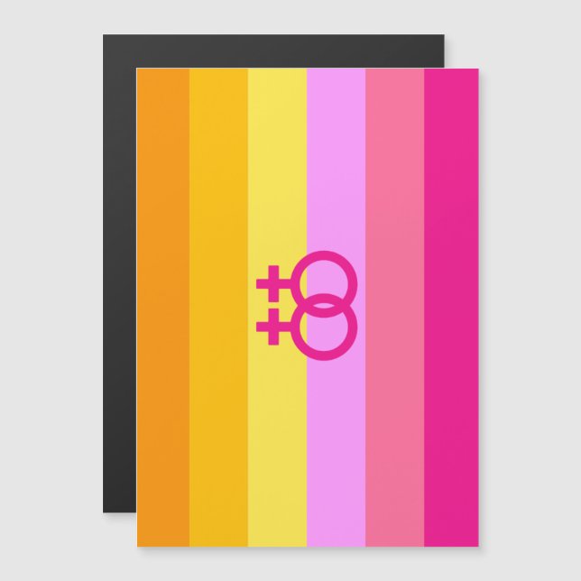Lesbisk Dawn Pride WLW Magnetisk Inbjudningskort (Fram/baksida)