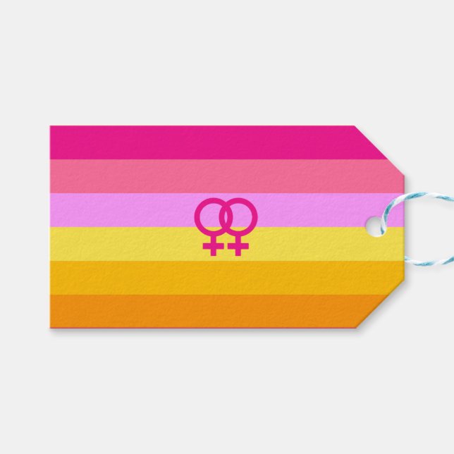 Lesbisk Dawn Pride WLW Presentetikett (Framsidan (Horisontell))