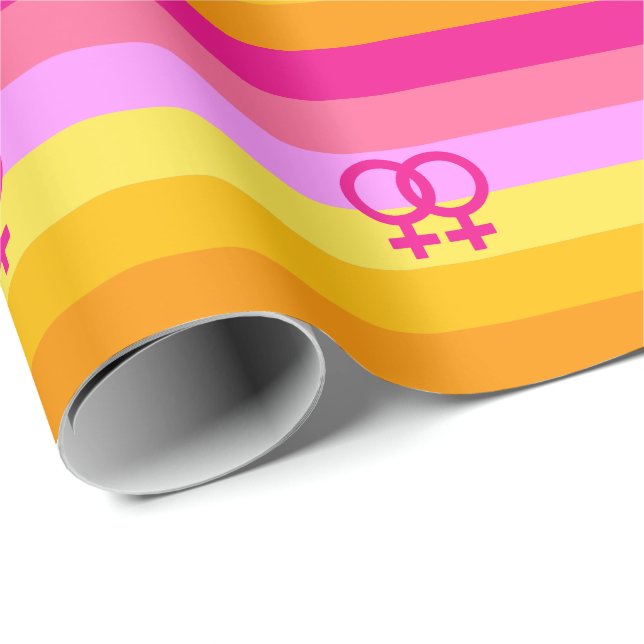 Lesbisk Dawn Pride WLW Presentpapper (Rullad Hörn)