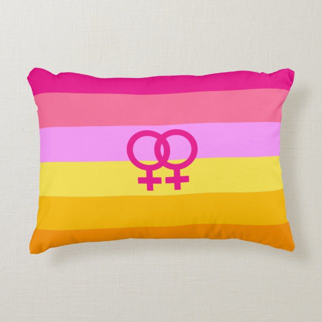 Lesbisk Dawn Pride WLW Prydnadskudde (Framsidan)