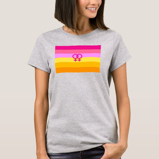 Lesbisk Dawn Pride WLW T Shirt (Framsida)