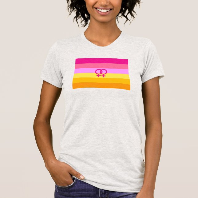 Lesbisk Dawn Pride WLW T Shirt (Framsida)