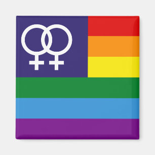 Lesbisk Dubbla Pridet Venus Rainbow Magnet