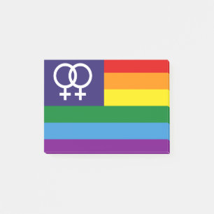 Lesbisk Dubbla Pridet Venus Rainbow Post-it Block