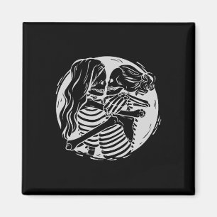 Lesbisk Ett par Lgbtq Pride Skeletons Kissing Vale Magnet