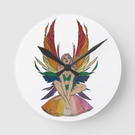 Lesbisk Faerie  Rund Klocka