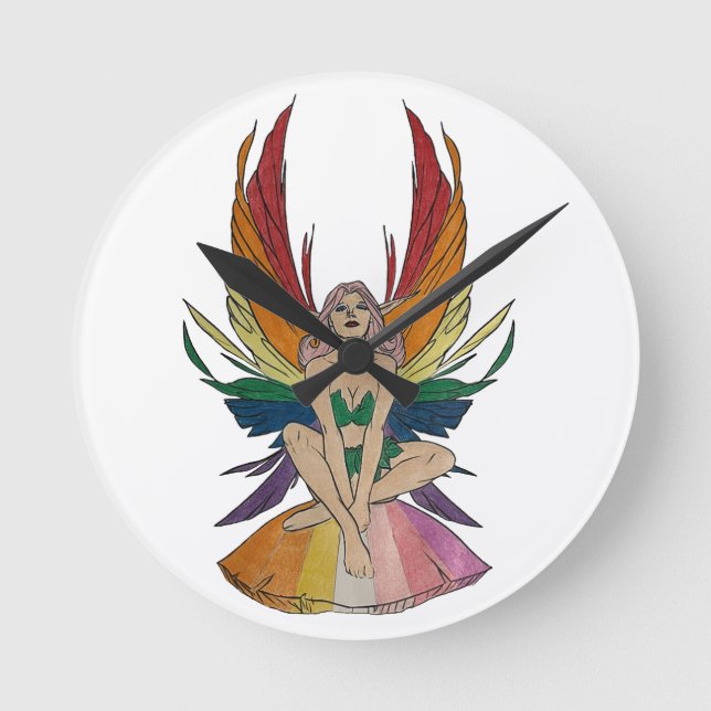 Lesbisk Faerie  Rund Klocka (Framsida)