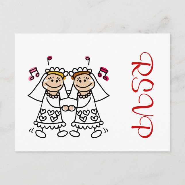 Lesbisk First Dance Inbjudan Vykort (Framsida)