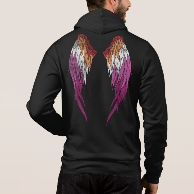 Lesbisk Flagga - Angel Vingar T Shirt (Baksida)