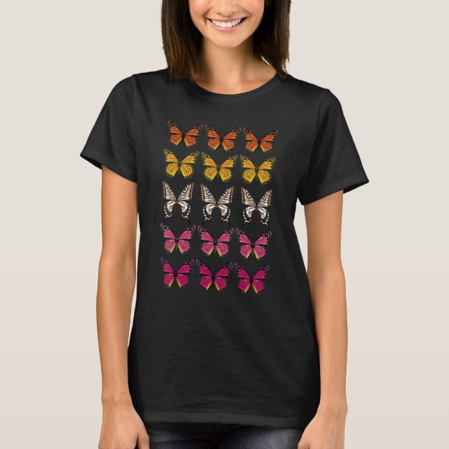 Lesbisk Flagga Butterfly Subtle Sapphic Pride T Shirt (Framsida)