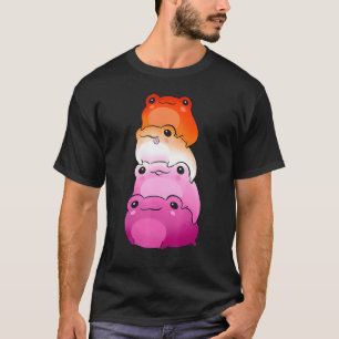 Lesbisk Flagga Färg Frog Subtle Lgbtq Sapphic Prid T Shirt