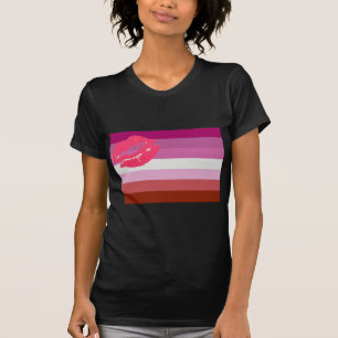 LESBISK FLAGGA FÖR OFFICIELL LÄPPSTIFT T-SHIRT