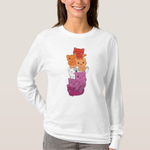 Lesbisk Flagga LGBTQ Cats Cute Cat Cat T Shirt