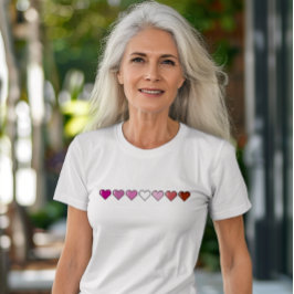 Lesbisk Flagga Pixel Heart T Shirt