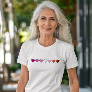 Lesbisk Flagga Pixel Heart T Shirt