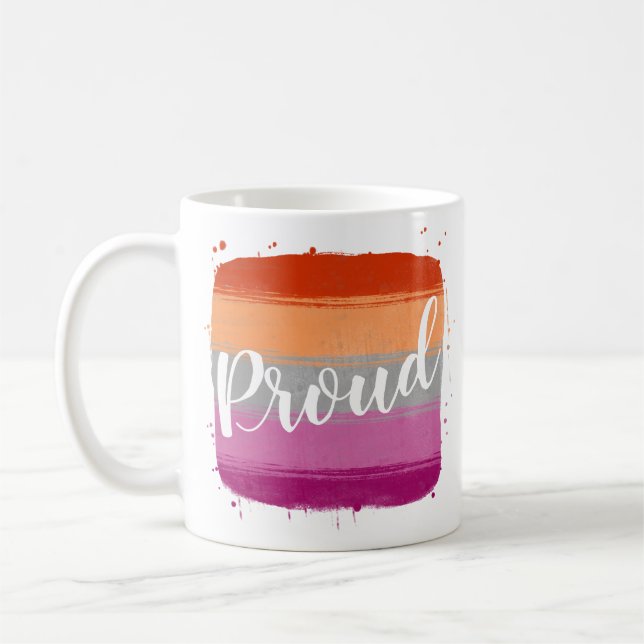 Lesbisk Flagga Pride Kaffe Mugg (Vänster)