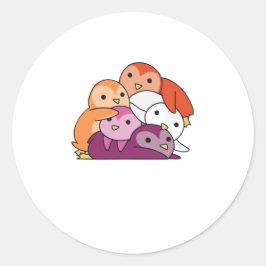 Lesbisk Flagga Pride Lgbtq Cute Penguin Runt Klistermärke