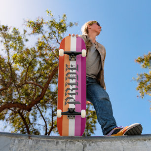 Lesbisk Flagga Pride Mini Skateboard Bräda 18,5 Cm