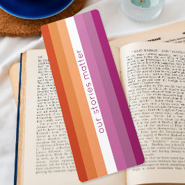Lesbisk Flagga Rosa Orange Rand Womens Bookmark