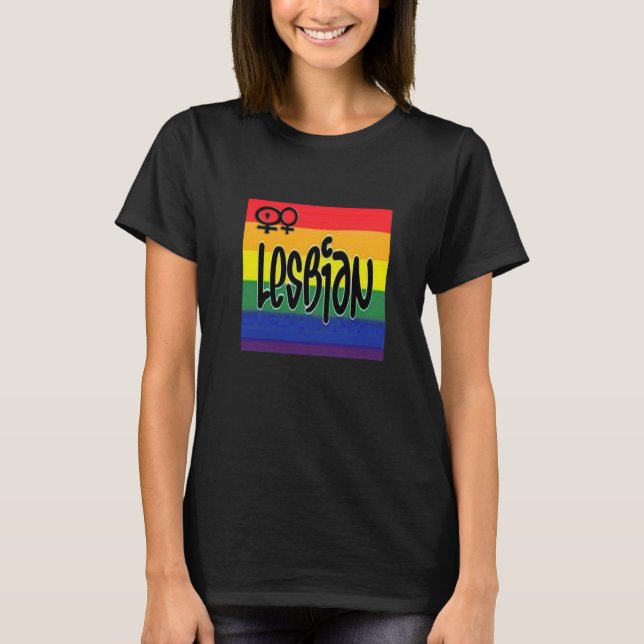 Lesbisk flagga T Tee Shirt (Framsida)