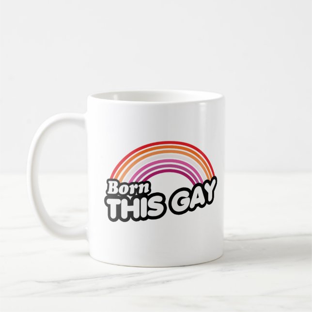 Lesbisk - Född så här gay Kaffemugg (Vänster)