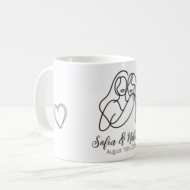 Lesbisk för ansiktslös Personlig, par Underlägg Kaffemugg (Framsida vänster)