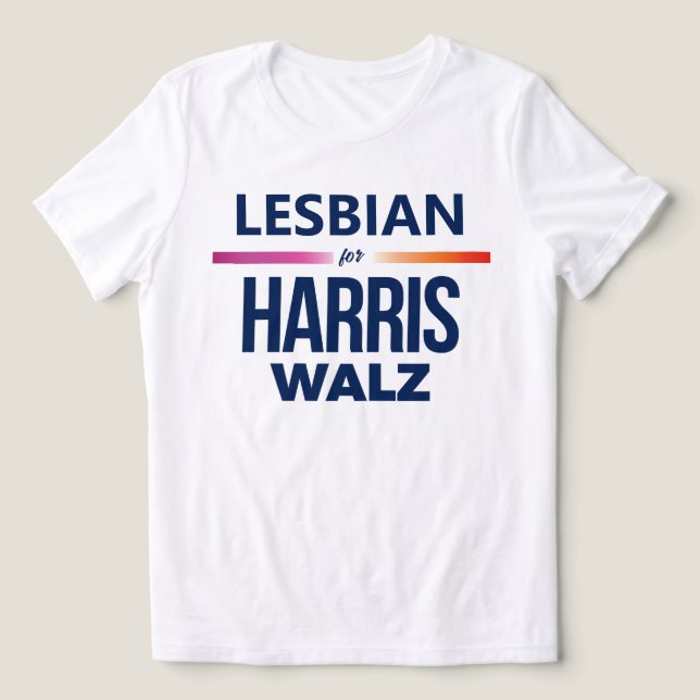 Lesbisk för Harris Walz T Shirt (Design Framsida)