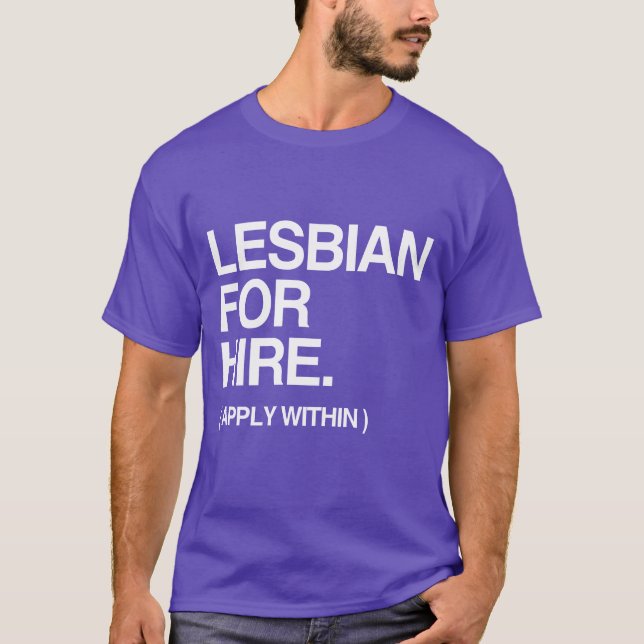 LESBISK FÖR HYRA T-SHIRT (Framsida)