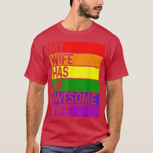 Lesbisk fru rolig LGBTQ Gay Pride Month regnbåge F T Shirt