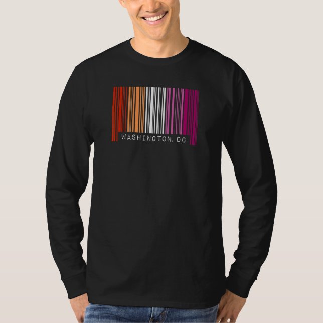 Lesbisk Gay Barcode Pride Washington Dc Queer Aest T Shirt (Framsida)