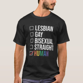 Lesbisk Gay Bisexual Rak Human List, Black T Shirt