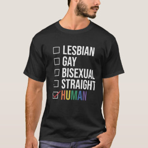 Lesbisk Gay Bisexual Rak Human List, Black T Shirt
