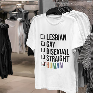 Lesbisk Gay Bisexual Rak Human List, White T Shirt