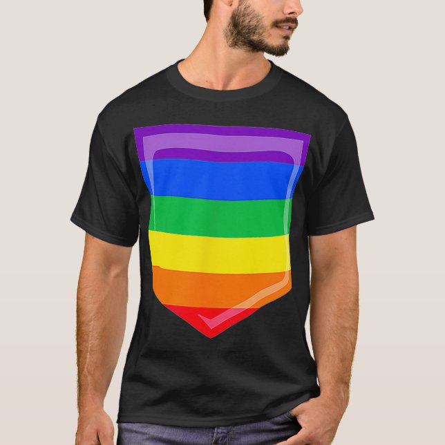 Lesbisk Gay pride Gift HGBTQ Rainbow Flagga Queo P T Shirt (Framsida)