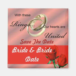 Lesbisk Gay Save Date Bröllop Magnets Magnet