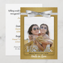 Lesbisk Gay Two Brides Guld Damask Wedding