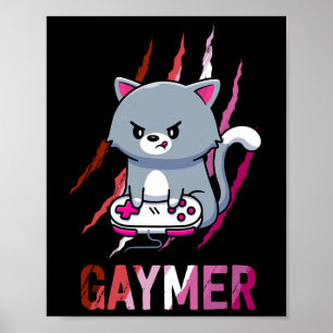 Lesbisk Gaymer Geek Stolthet Lgbt Videospel Älskar Poster