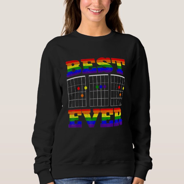Lesbisk Guitarist Best Pappa någonsin Lgbt Gay pri T Shirt (Framsida)