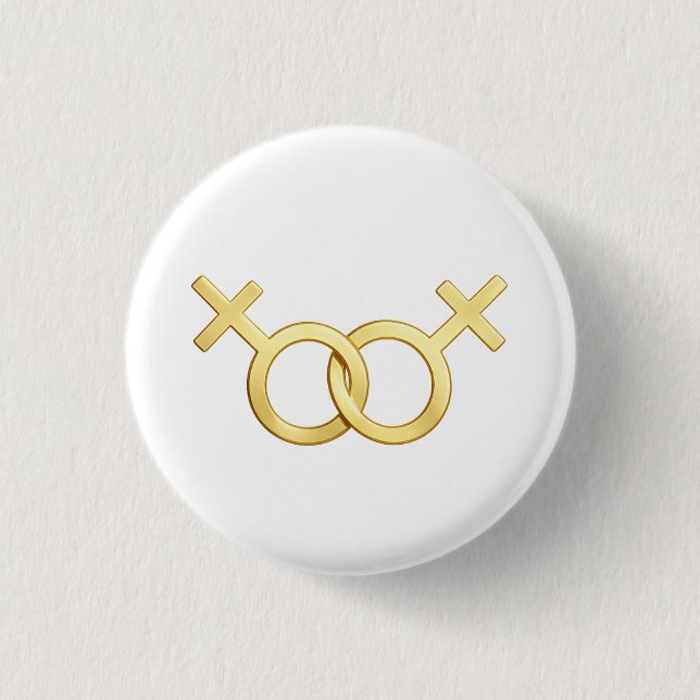 Lesbisk halskedja, LGBTQ Pride-smycken, Diskret Ra Knapp (Framsida)