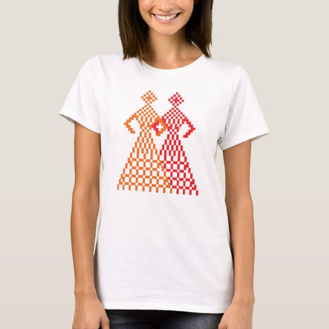 Lesbisk hand i hand tee shirt (Framsida)